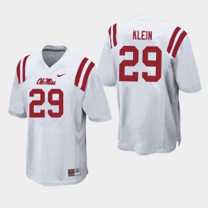 Mens Ole Miss Rebels Campbell Klein #29 White High School Jersey 736686-854