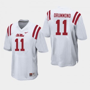 Mens Ole Miss Rebels Dontario Drummond #11 Embroidery White Jerseys 397435-424