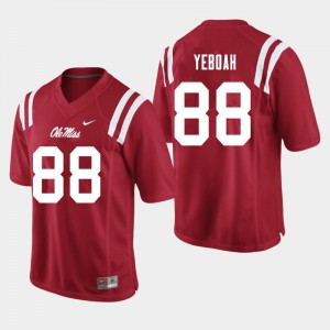 Mens Ole Miss Rebels Kenny Yeboah #88 Football Red Jersey 594719-619