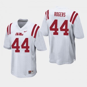 Mens Ole Miss Rebels Payton Rogers #44 College White Jersey 898998-540