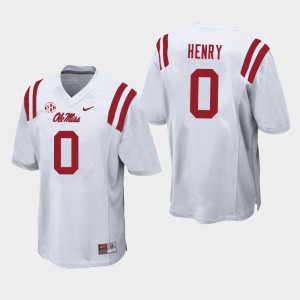 Men's Ole Miss Rebels Lakia Henry #0 White Stitched Jersey 342886-730