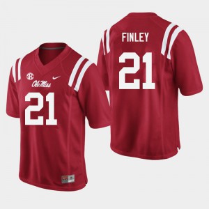 Men Ole Miss Rebels AJ Finley #21 NCAA Red Jersey 779606-174