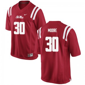 Men's Ole Miss Rebels A.J. Moore #30 Red Football Jersey 696675-374