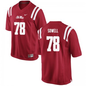 Mens Ole Miss Rebels Bradley Sowell #78 Red College Jersey 614590-759