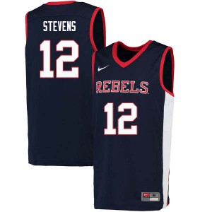 Men Ole Miss Rebels Bruce Stevens #12 Navy Official Jerseys 246514-818