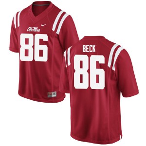 Men Ole Miss Rebels Drake Beck #86 Red College Jersey 477996-690