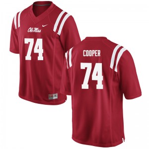 Men's Ole Miss Rebels Fahn Cooper #74 NCAA Red Jersey 353559-712