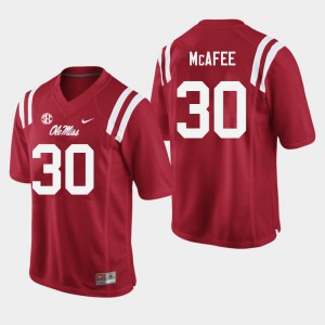Men Ole Miss Rebels Fred McAfee #30 Red NCAA Jerseys 970312-625