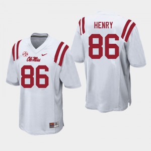 Mens Ole Miss Rebels JJ Henry #86 Alumni White Jersey 395188-358