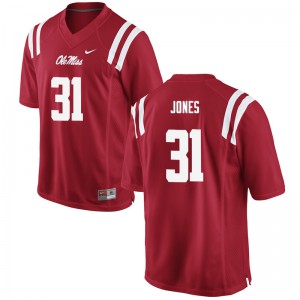 Men's Ole Miss Rebels Jaylon Jones #31 Football Red Jersey 105801-715