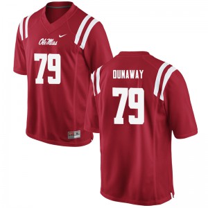 Mens Ole Miss Rebels Jim Dunaway #79 Red College Jersey 764924-914