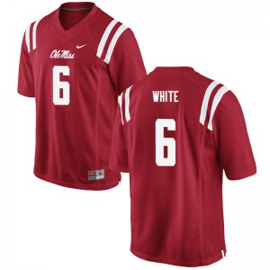 Mens Ole Miss Rebels Kam White #6 Player Red Jerseys 513660-216