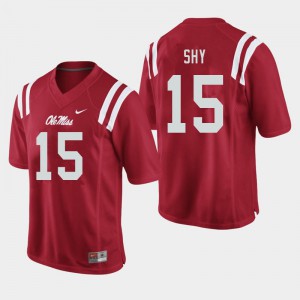 Men's Ole Miss Rebels Sellers Shy #15 Stitch Red Jersey 134662-352