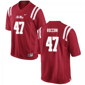 Mens Ole Miss Rebels Ty Rocconi #47 Red Official Jersey 850392-311