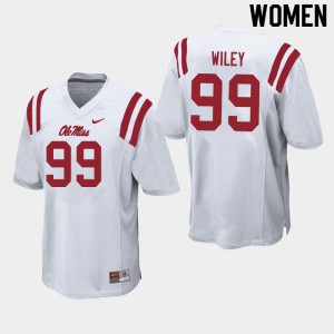 Womens Ole Miss Rebels Charles Wiley #99 White Football Jerseys 258047-363