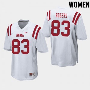 Women's Ole Miss Rebels Chase Rogers #83 High School White Jersey 700470-857
