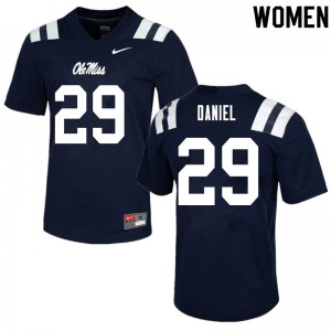 Womens Ole Miss Rebels Lakevias Daniel #29 NCAA Navy Jerseys 153582-404