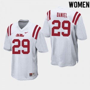 Women's Ole Miss Rebels Lakevias Daniel #29 Embroidery White Jersey 895559-412