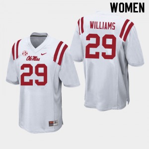 Women's Ole Miss Rebels Demarko Williams #29 Alumni White Jersey 806652-804