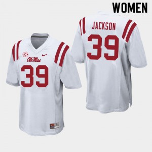 Women Ole Miss Rebels Dink Jackson #39 College White Jersey 326486-151