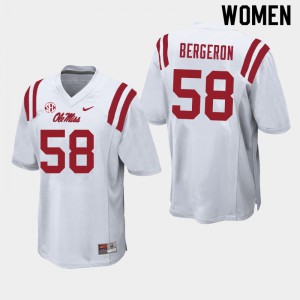 Women's Ole Miss Rebels John Bergeron #58 White NCAA Jerseys 284681-415