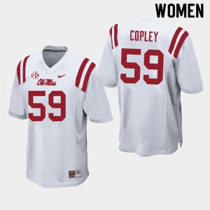 Women's Ole Miss Rebels John Copley #59 White Football Jerseys 251868-376