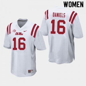 Womens Ole Miss Rebels MJ Daniels #16 White Stitched Jersey 690131-784