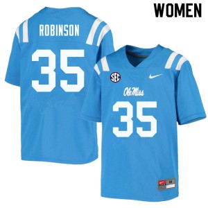Womens Ole Miss Rebels Mark Robinson #35 Football Powder Blue Jerseys 683618-360