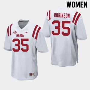 Womens Ole Miss Rebels Mark Robinson #35 Football White Jerseys 112033-679