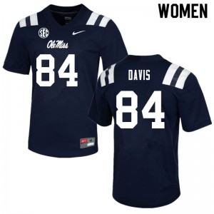 Womens Ole Miss Rebels Qua Davis #84 College Navy Jersey 238466-186