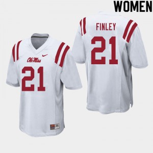 Women's Ole Miss Rebels A.J. Finley #21 Player White Jerseys 430248-772