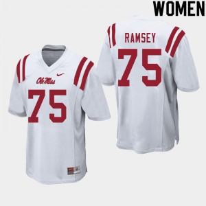Women Ole Miss Rebels Bryce Ramsey #75 College White Jerseys 234526-481