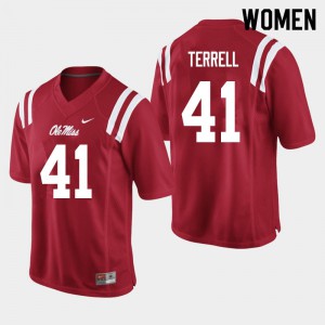Women Ole Miss Rebels C.J. Terrell #41 High School Red Jerseys 286805-554