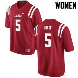Women's Ole Miss Rebels DaMarkus Lodge #5 Embroidery Red Jersey 460294-914