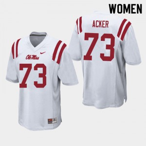 Womens Ole Miss Rebels Eli Acker #73 Football White Jerseys 951275-465