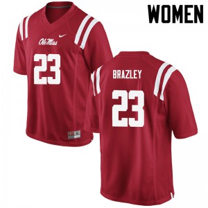 Women's Ole Miss Rebels Eugene Brazley #23 College Red Jersey 899042-363