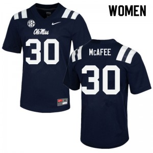 Women Ole Miss Rebels Fred McAfee #30 Navy NCAA Jersey 809652-998