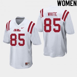 Women's Ole Miss Rebels Jack White #85 Embroidery White Jerseys 701462-545