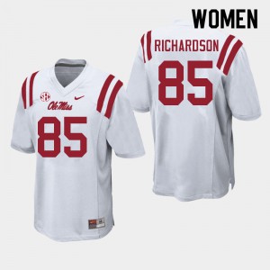 Women's Ole Miss Rebels Jamar Richardson #85 Football White Jersey 882872-199