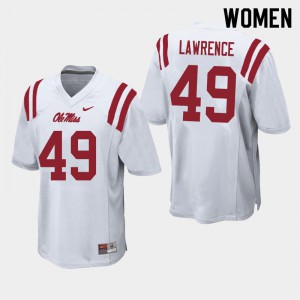 Women's Ole Miss Rebels Jared Lawrence #49 College White Jersey 115577-651