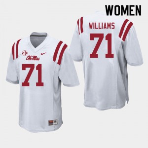 Womens Ole Miss Rebels Jayden Williams #71 University White Jersey 386475-168
