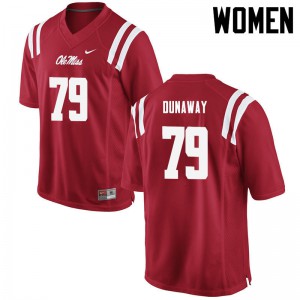 Women's Ole Miss Rebels Jim Dunaway #79 Stitched Red Jerseys 622014-216