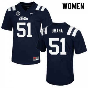 Womens Ole Miss Rebels Orlando Umana #51 Navy Player Jersey 914406-418