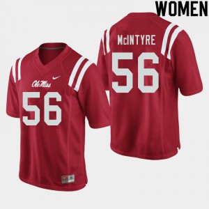 Womens Ole Miss Rebels Reece McIntyre #56 Red Embroidery Jersey 762496-191
