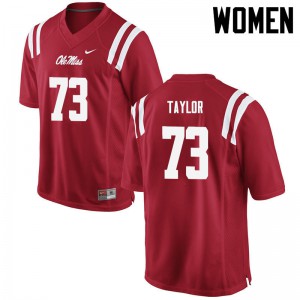 Women Ole Miss Rebels Rod Taylor #73 University Red Jerseys 104057-424