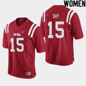 Women's Ole Miss Rebels Sellers Shy #15 Red Official Jersey 638179-657