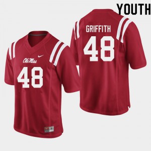 Youth Ole Miss Rebels Andrew Griffith #48 NCAA Red Jersey 999291-771