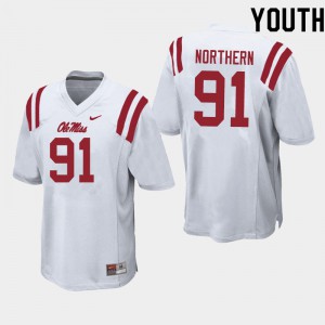 Youth Ole Miss Rebels Hal Northern #91 White Alumni Jersey 189111-190