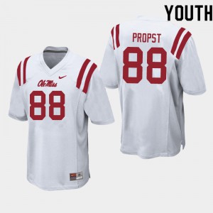 Youth Ole Miss Rebels Jack Propst #88 White Embroidery Jersey 272534-363