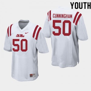 Youth Ole Miss Rebels Jalen Cunningham #50 College White Jersey 636123-468